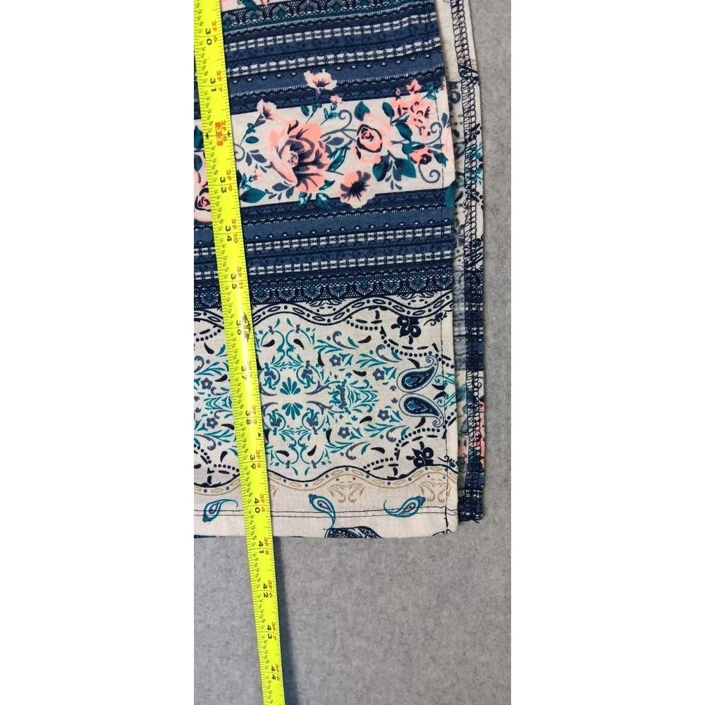 Bohemian Elephant Pattern Side Slits Maxi Skirt Small Blue Summer Beach Festival